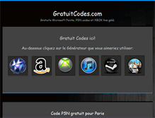 Tablet Screenshot of gratuitcodes.com